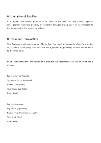 Free Operations Third-Party SLA Template to Edit Online