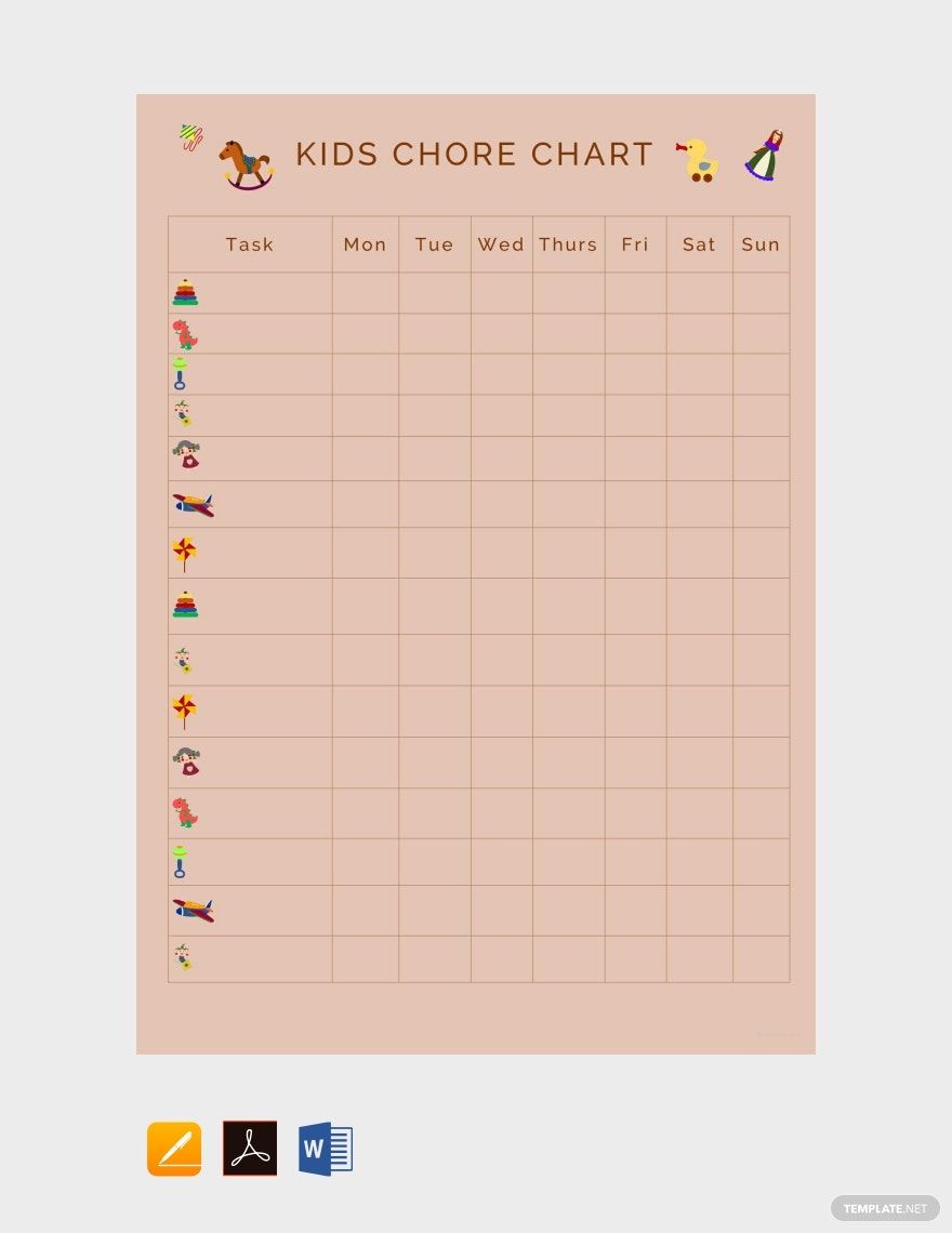 Chore Chart Template Google Docs