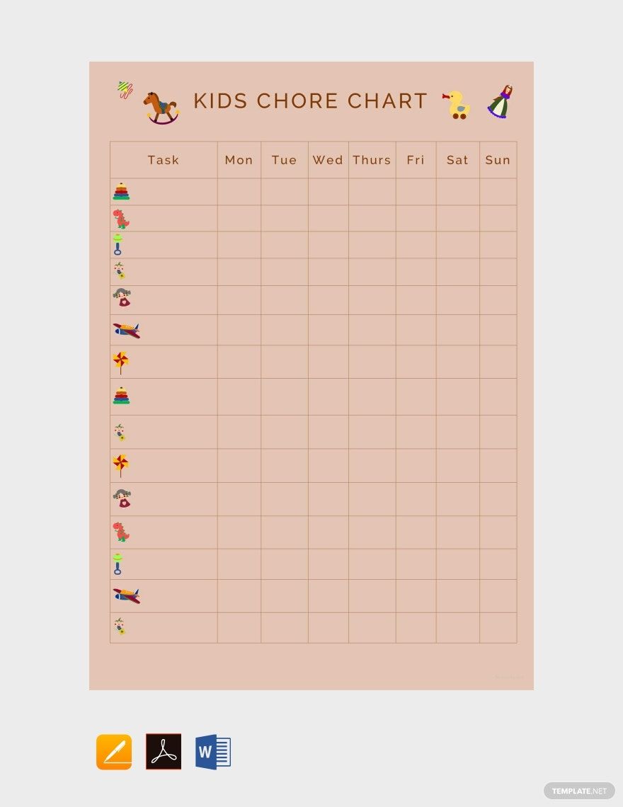 Chore Chart In Google Docs FREE Template Download Template