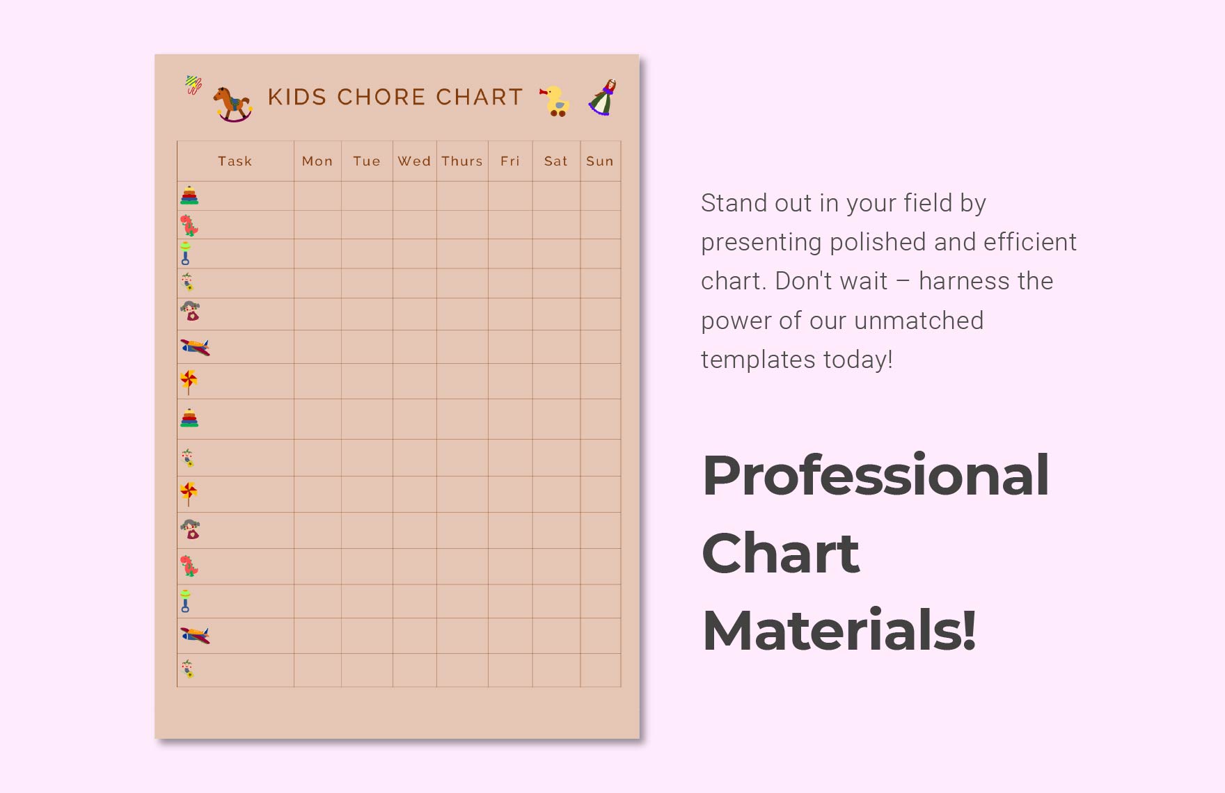 Kid's Chore Chart Template