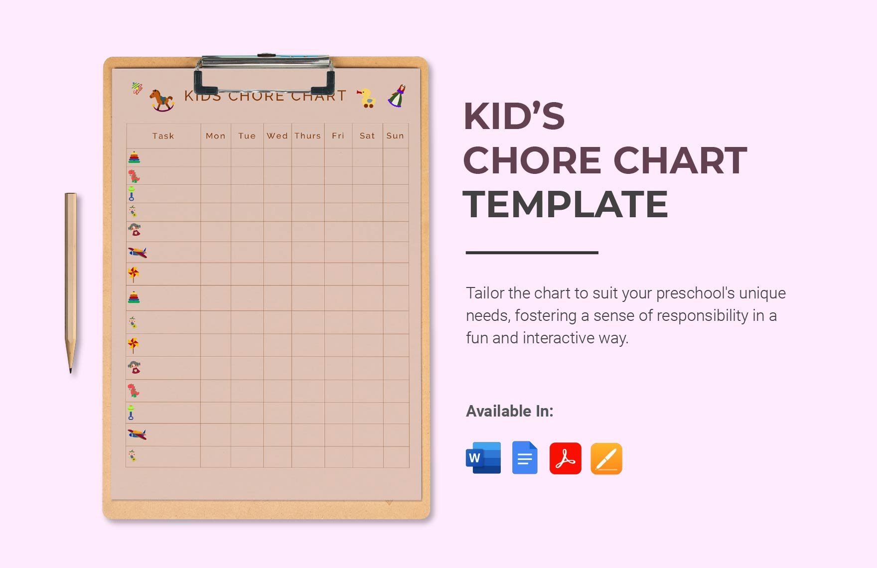 Kid's Chore Chart Template