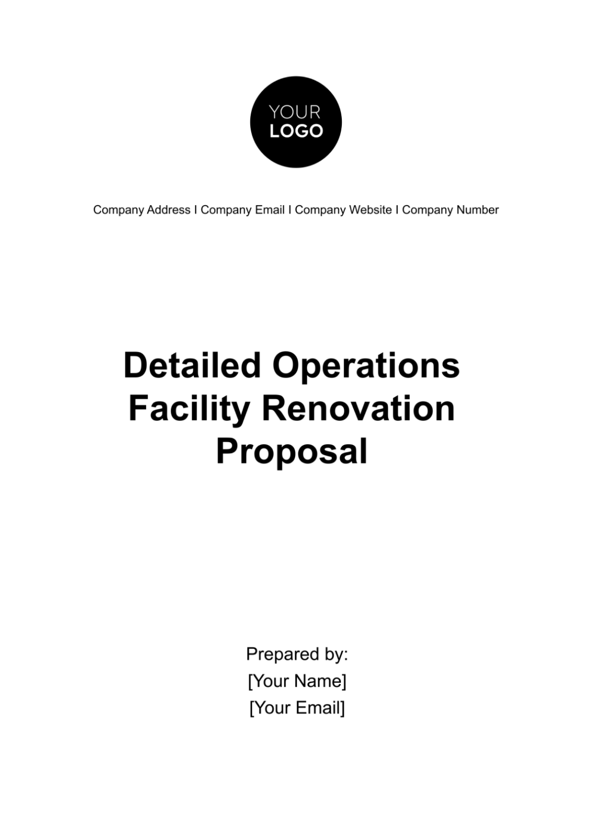 Free Detailed Operations Facility Renovation Proposal Template