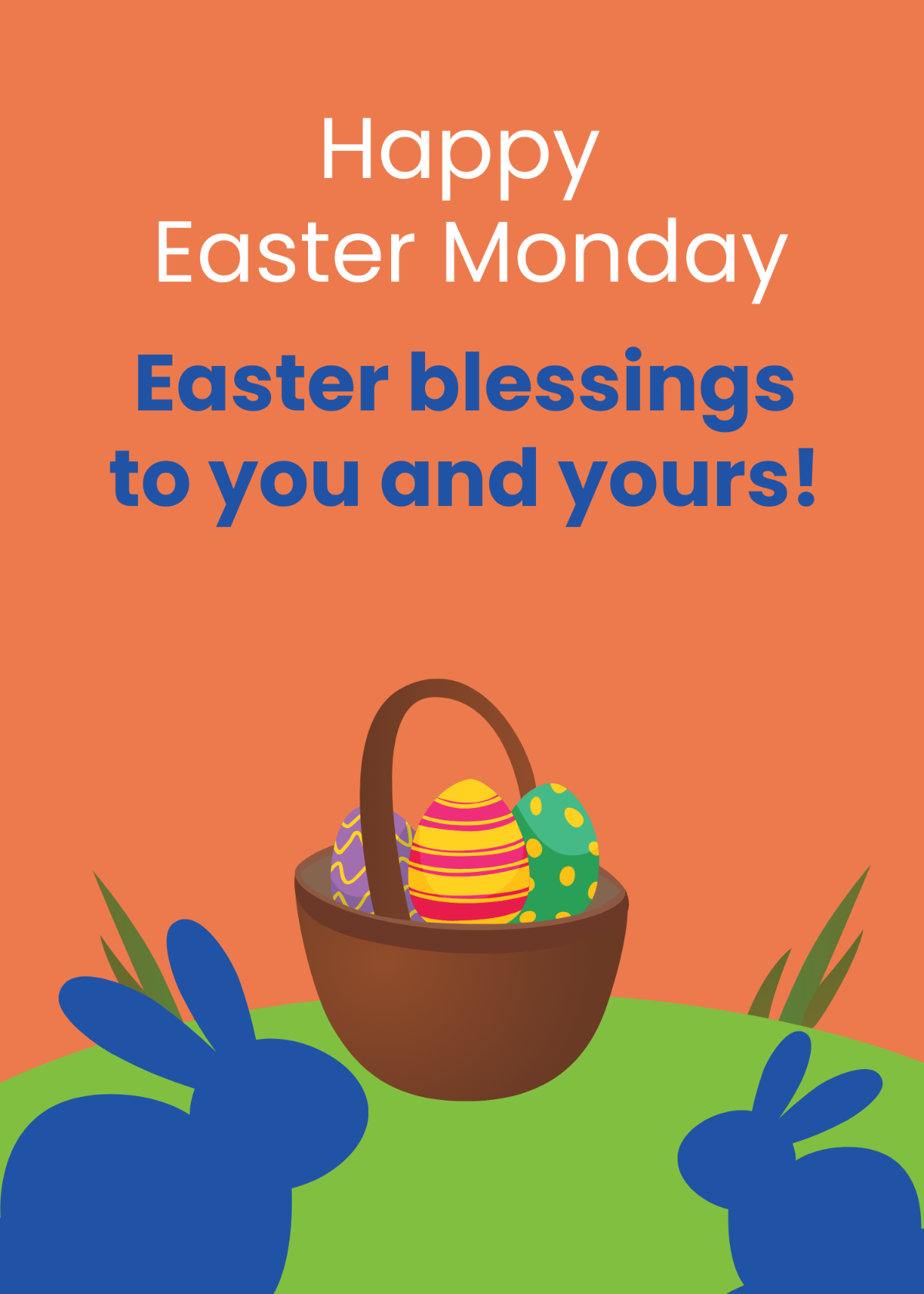 Free  Easter Monday Greeting Card Template