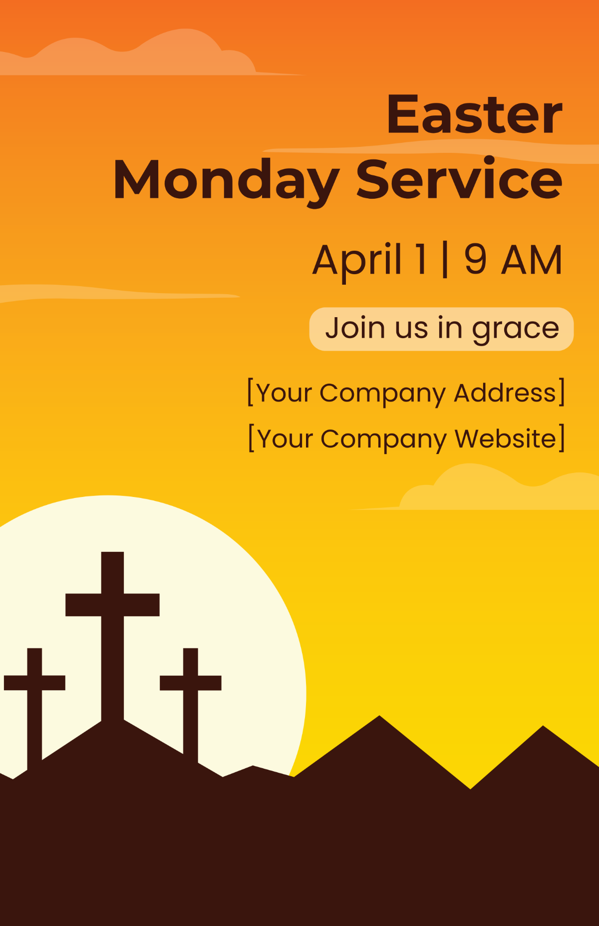 Free Easter Monday Poster Template