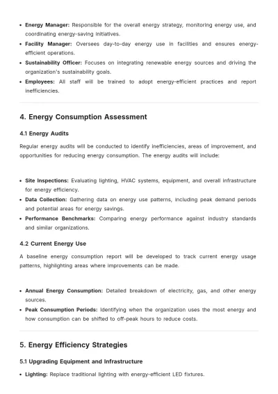 Free Operations Energy Management Plan Template to Edit Online