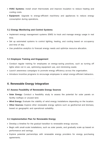 Free Operations Energy Management Plan Template to Edit Online
