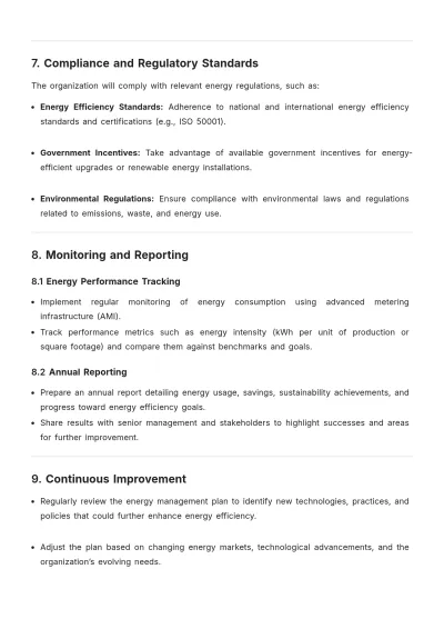Free Operations Energy Management Plan Template to Edit Online