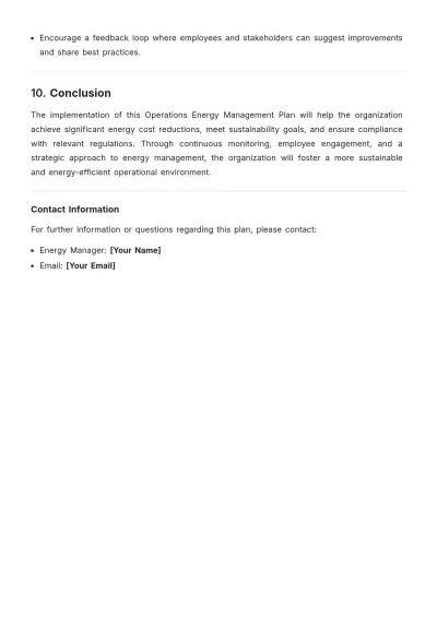 Free Operations Energy Management Plan Template to Edit Online