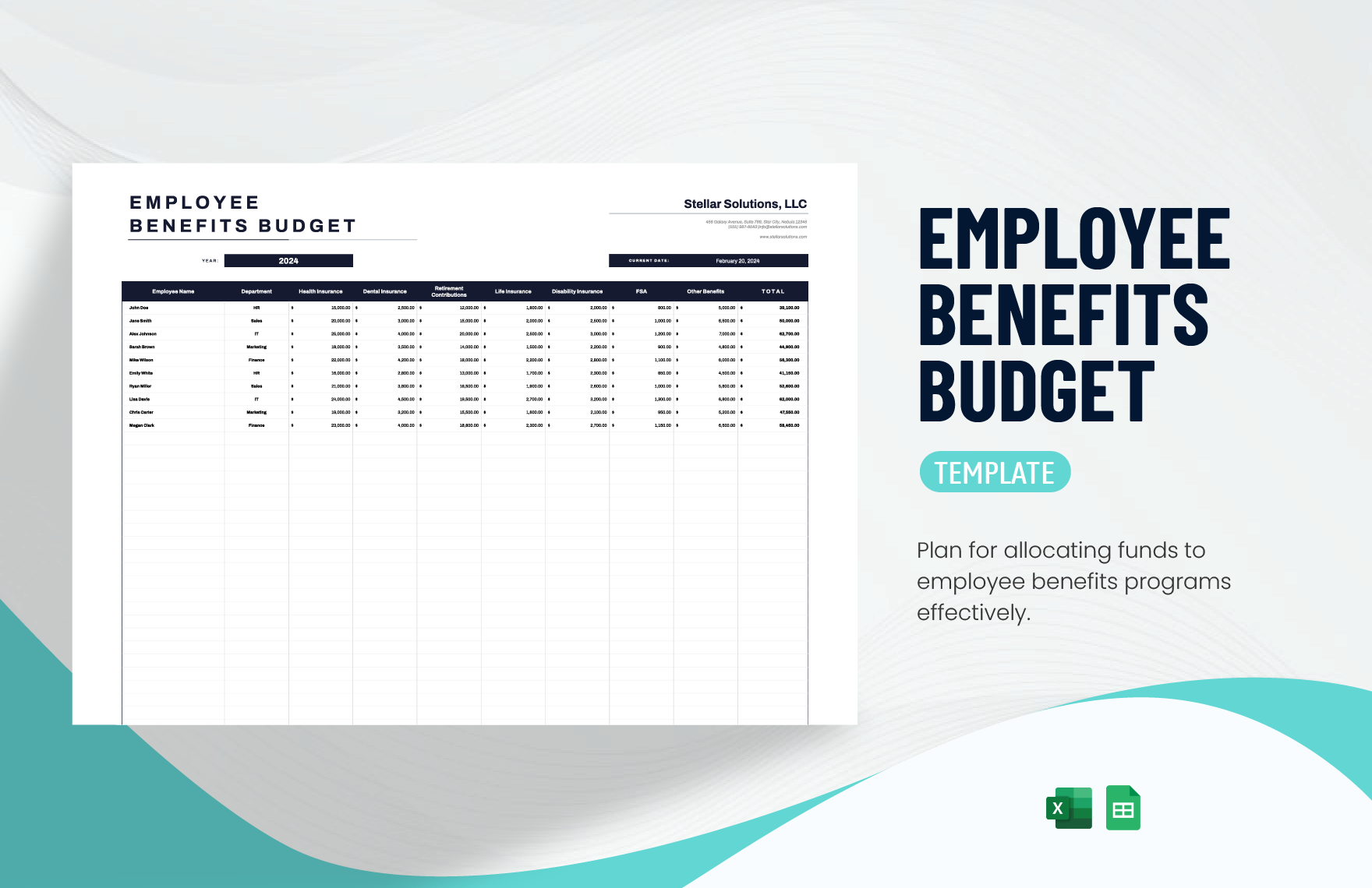 Employee Benefits Budget Template