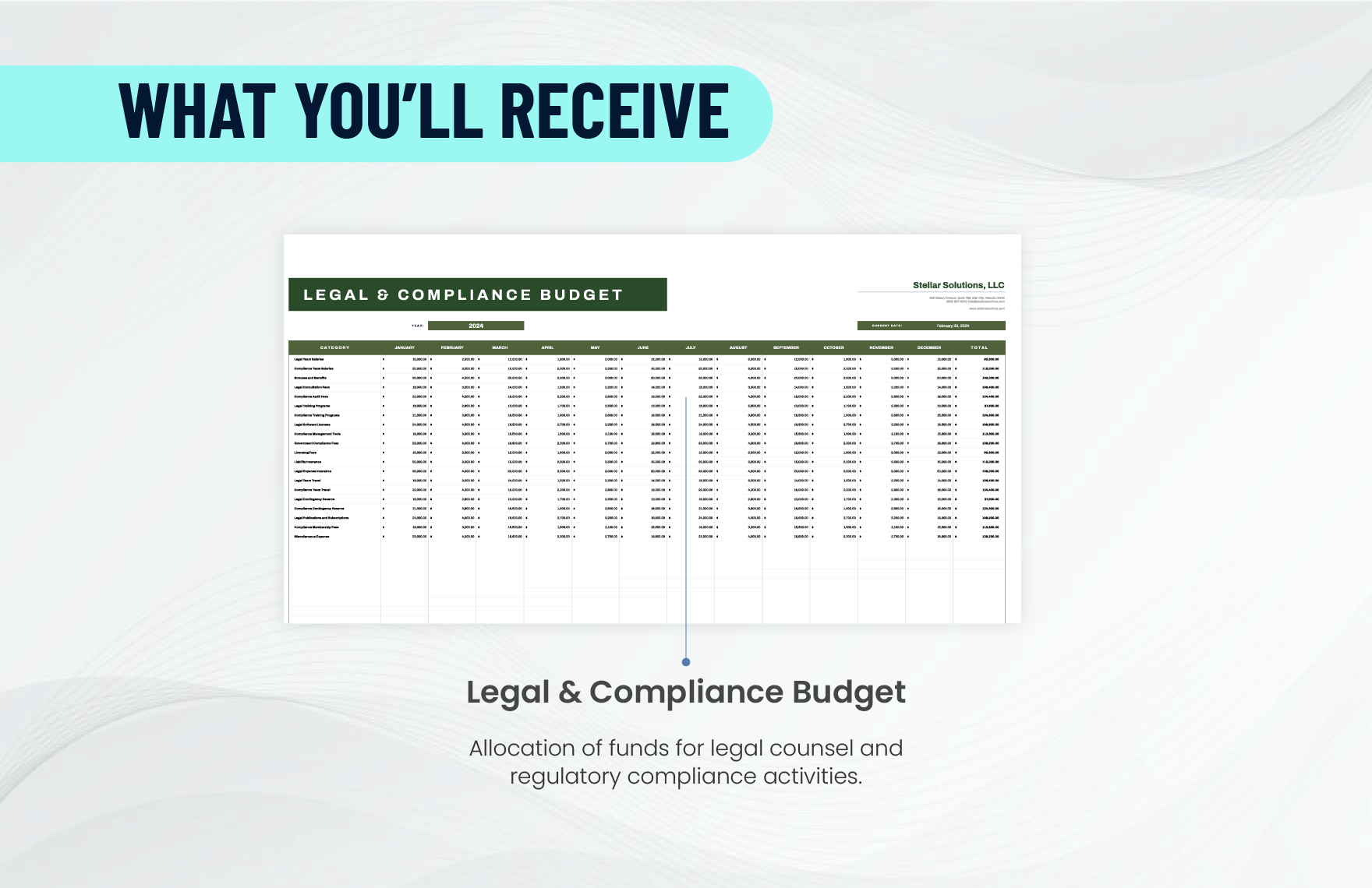 Legal and Compliance Budget Template