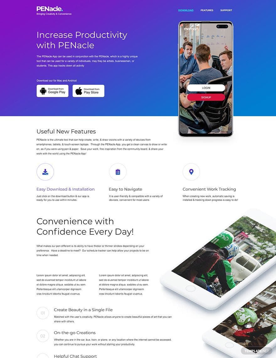 Product App PSD Landing Page Template