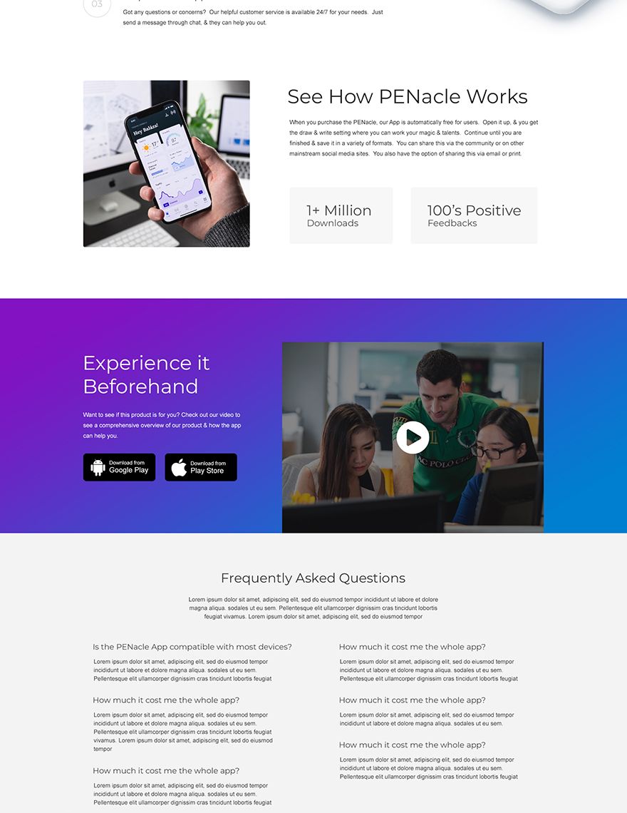 Product App PSD Landing Page
