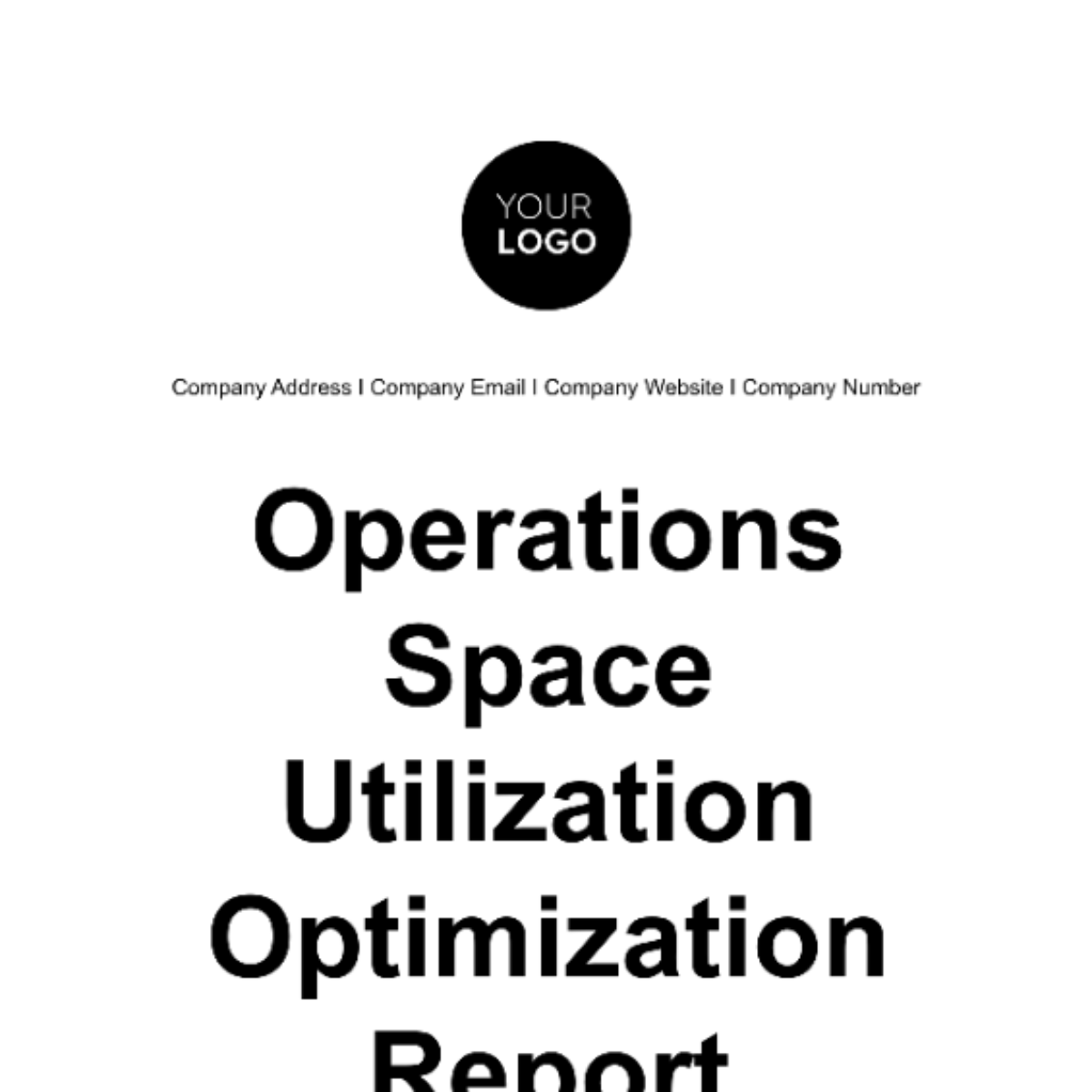 Operations Space Utilization Optimization Report Template