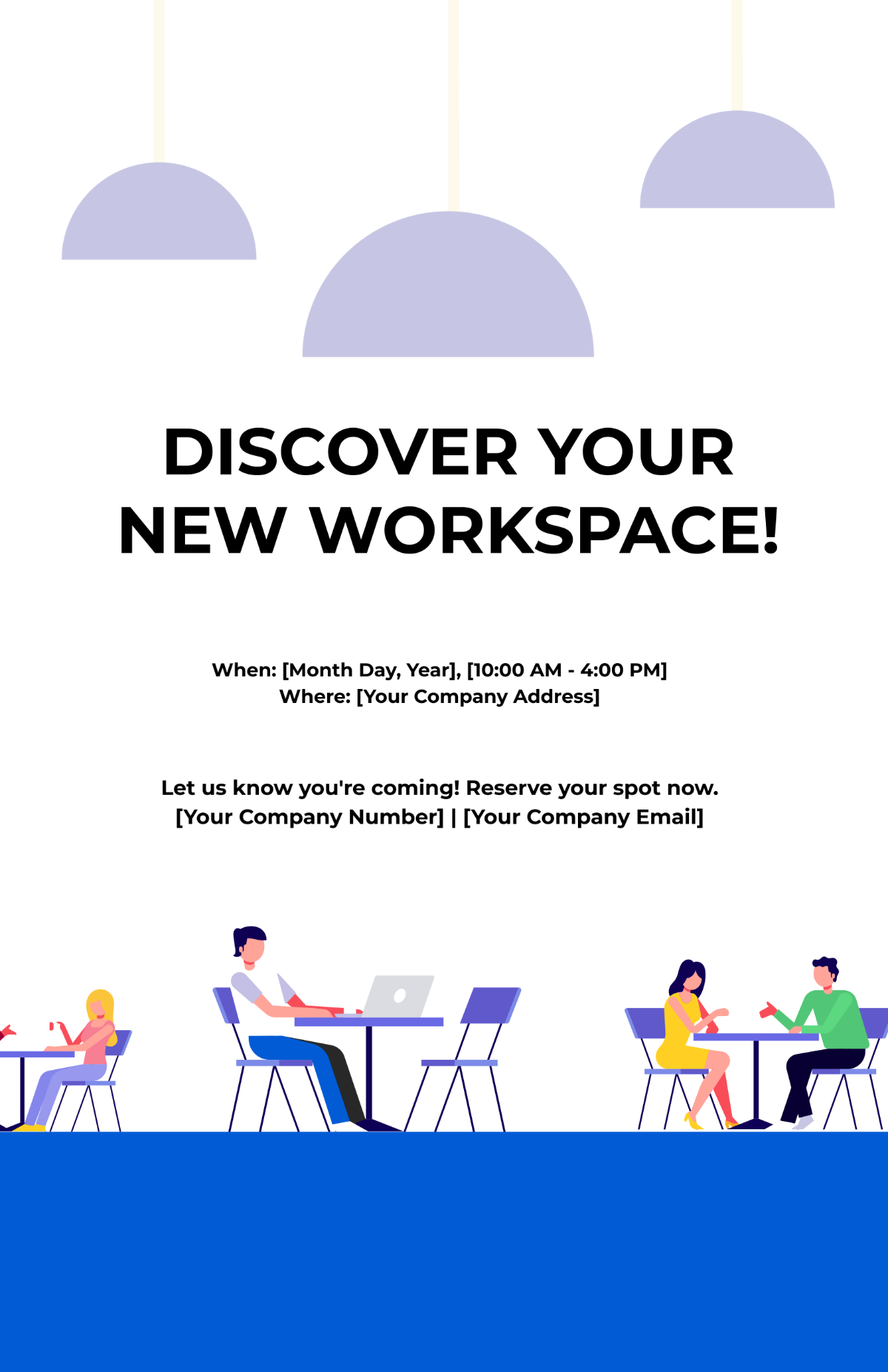 Free Co-working Space Open House Poster Template