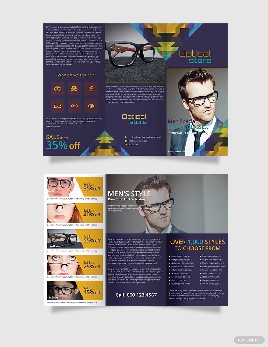 Optical Store Tri-Fold Brochure Template
