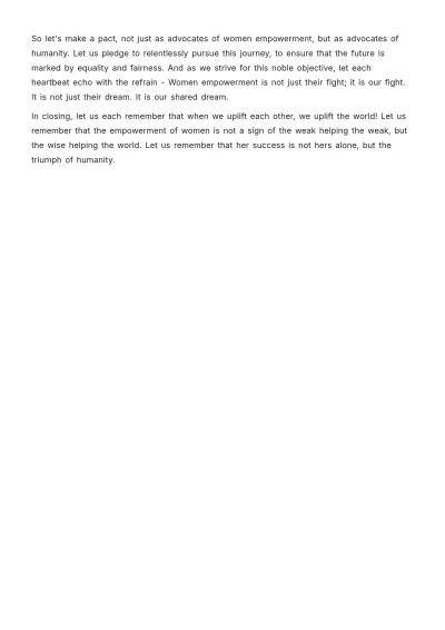 Free Women Empowerment Address Speech Template to Edit Online