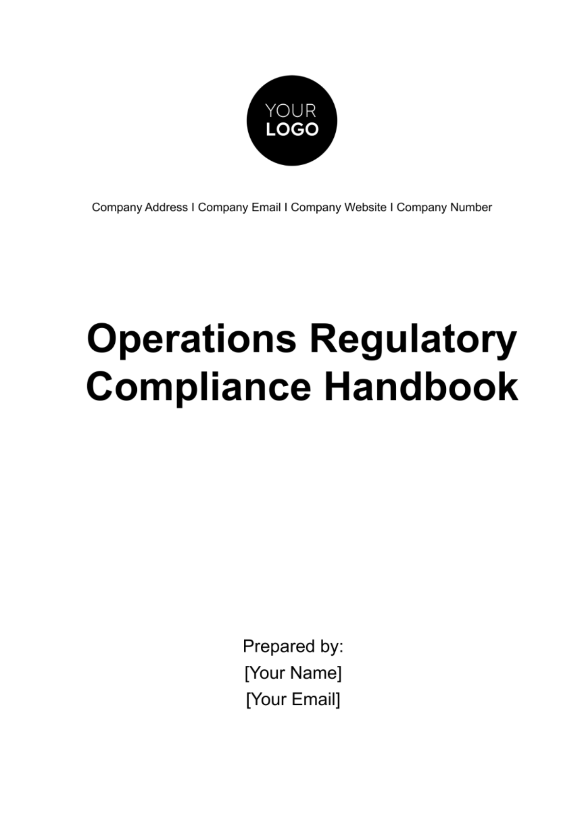 Operations Regulatory Compliance Handbook Template