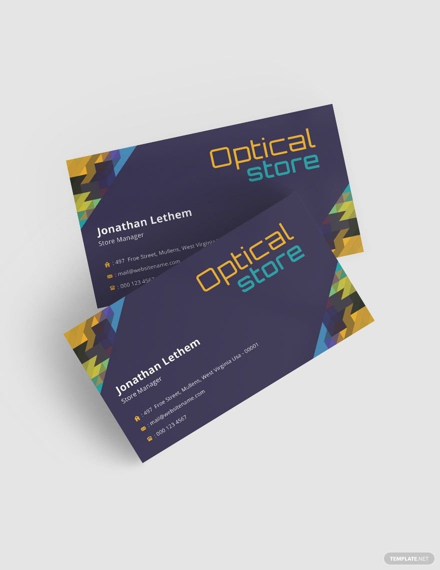 Optical Store Business Card Template