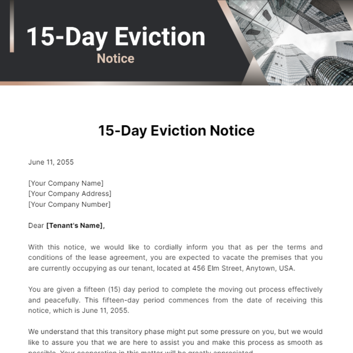 15 Day Eviction Notice Template