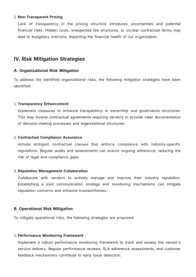 Free Operations Vendor Risk Assessment Template to Edit Online