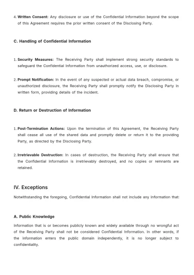 Free Operations Confidentiality (NDA) Agreement Template to Edit Online