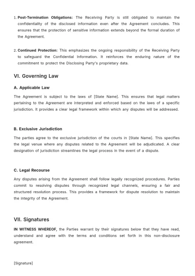 Free Operations Confidentiality (NDA) Agreement Template to Edit Online