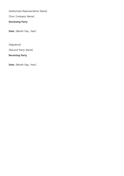 Free Operations Confidentiality (NDA) Agreement Template to Edit Online
