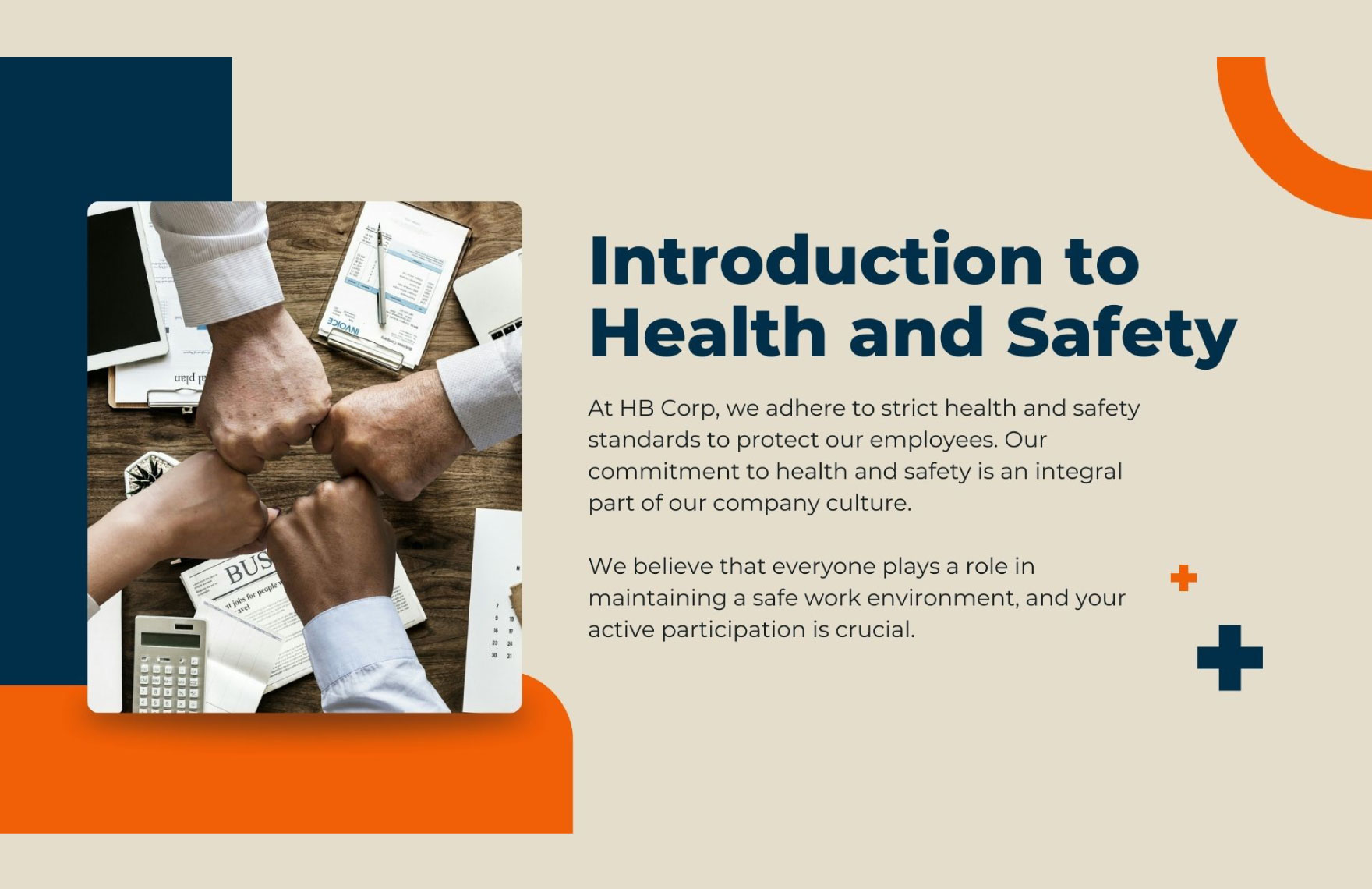 Health and Safety Orientation for New Employees Google Slides Template