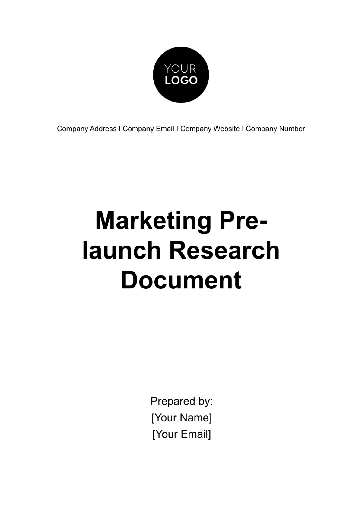 Free Marketing Pre-launch Research Document Template