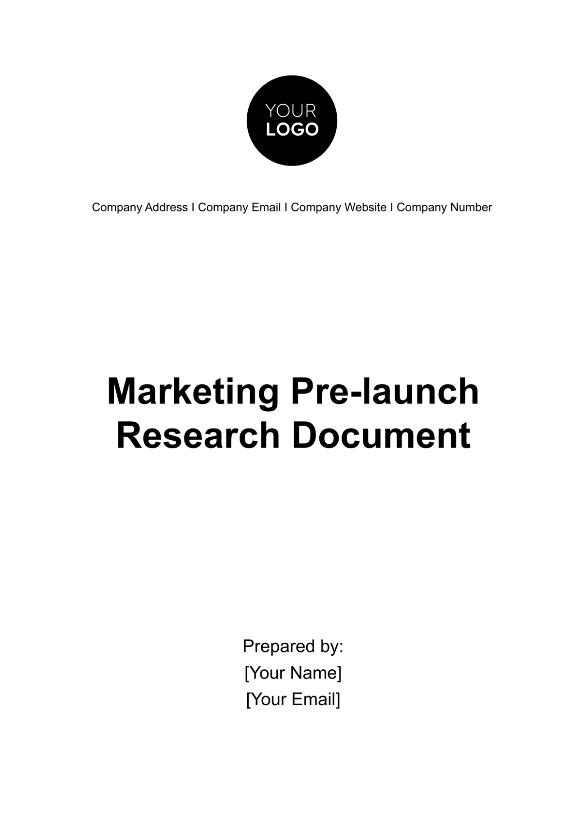 Marketing Pre-launch Research Document Template - Edit Online & Download