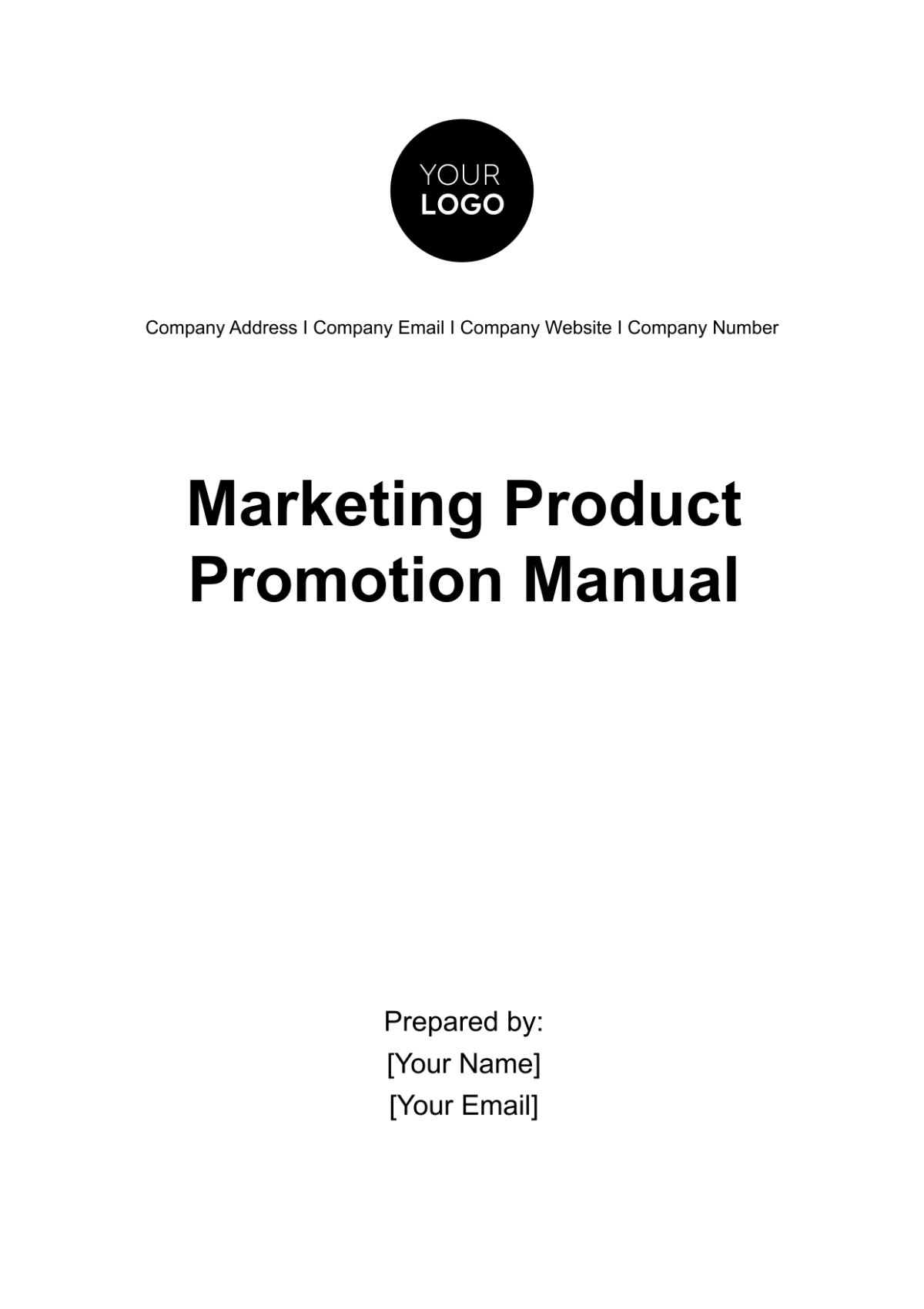 Marketing Product Promotion Manual Template