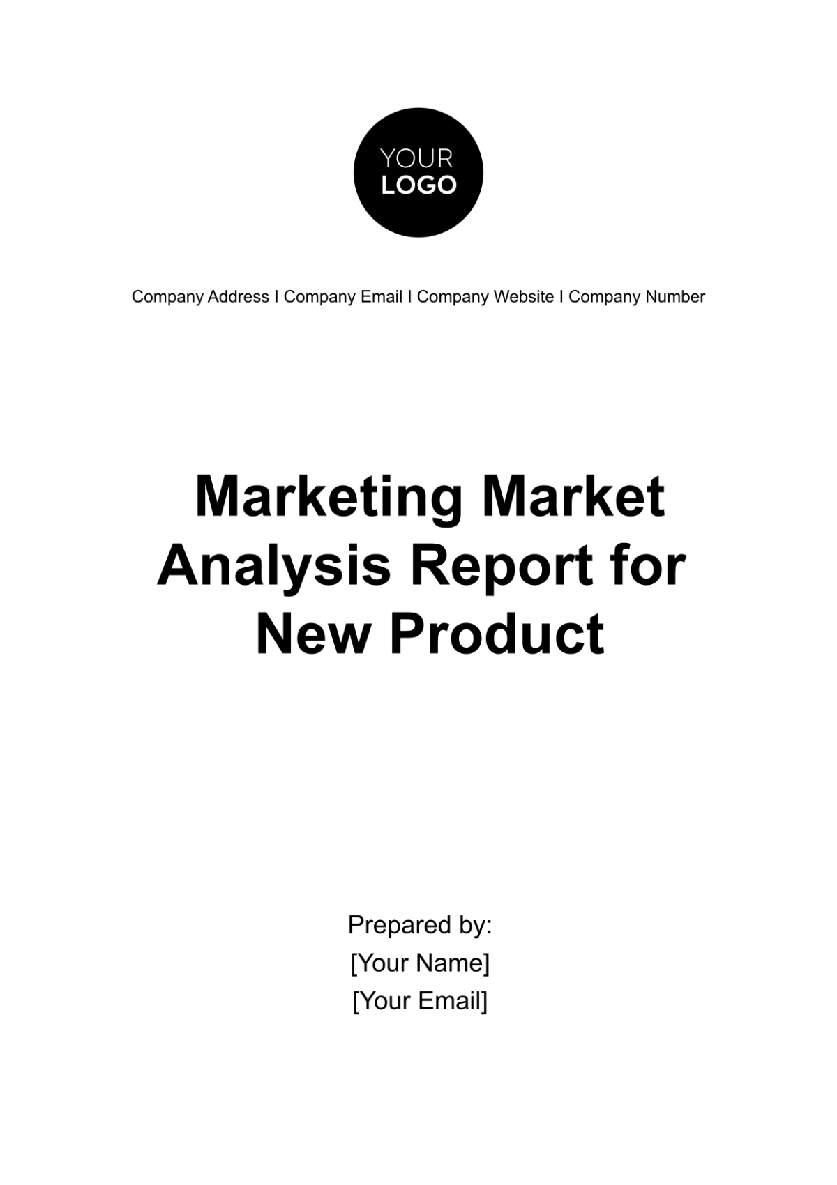 Marketing Market Analysis Report for New Product Template