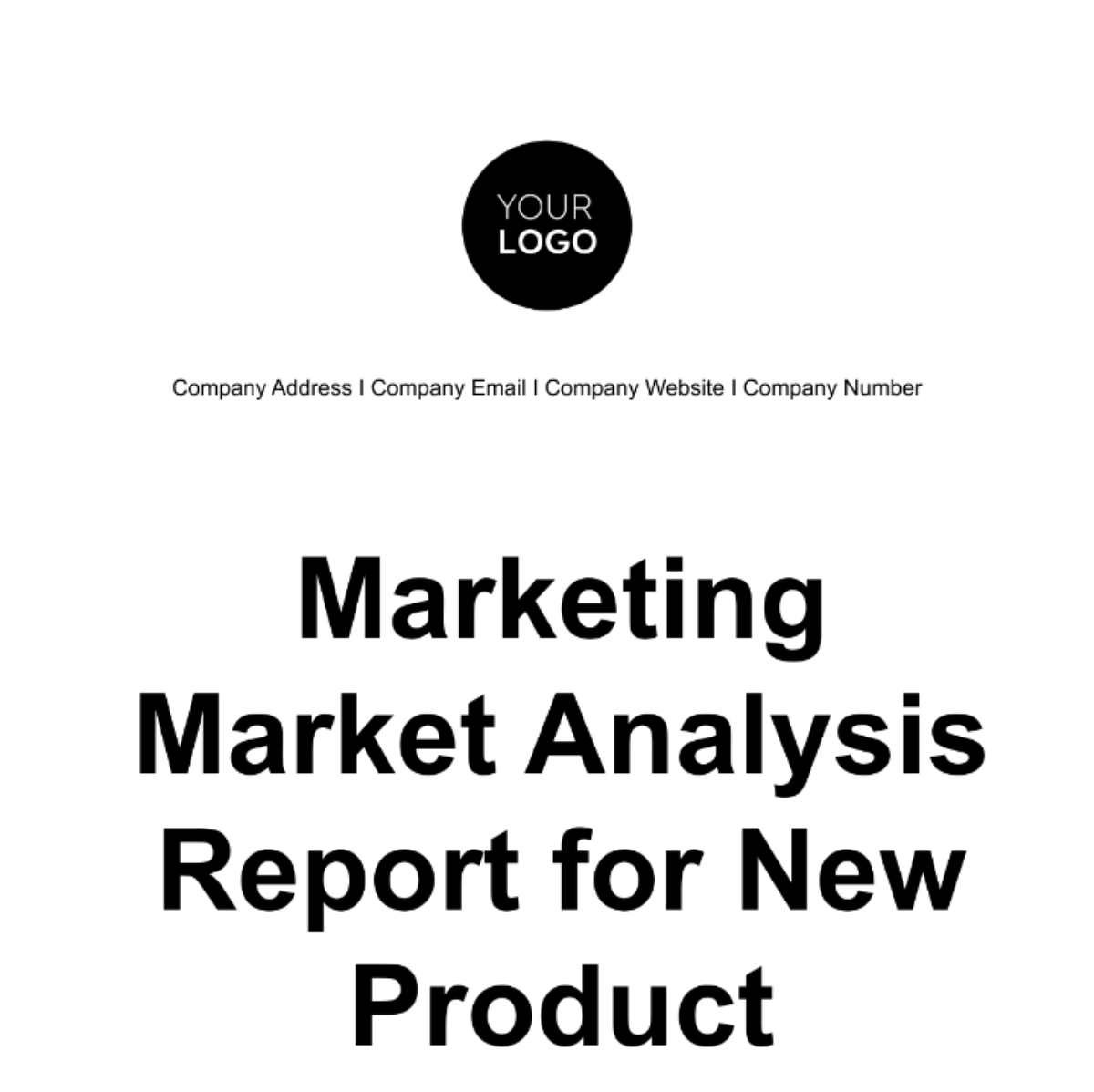 Marketing Market Analysis Report for New Product Template