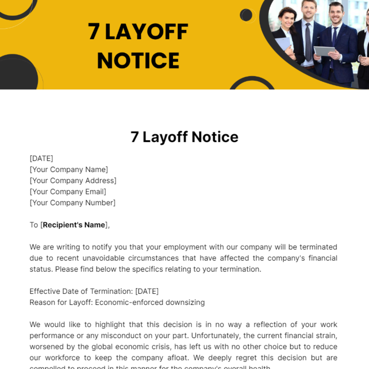 7 Layoff Notice Template