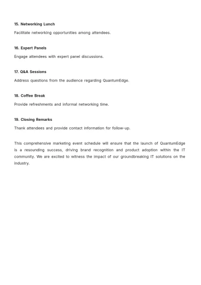 Free Marketing Event Schedule for Product Launch Template to Edit Online