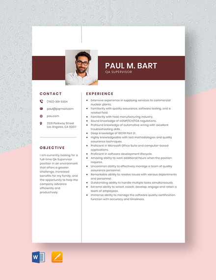 Dock supervisor resume