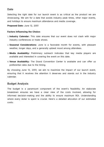 Free Marketing Launch Event Feasibility Study Template to Edit Online