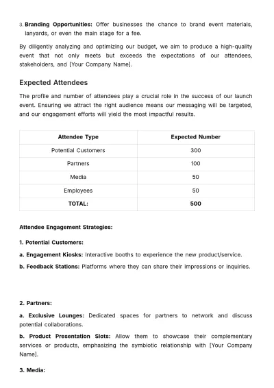 Free Marketing Launch Event Feasibility Study Template to Edit Online
