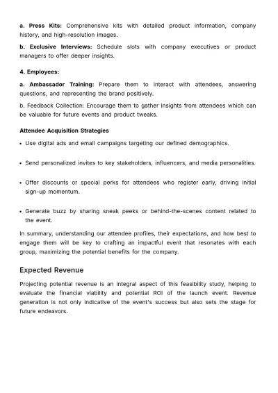 Free Marketing Launch Event Feasibility Study Template to Edit Online