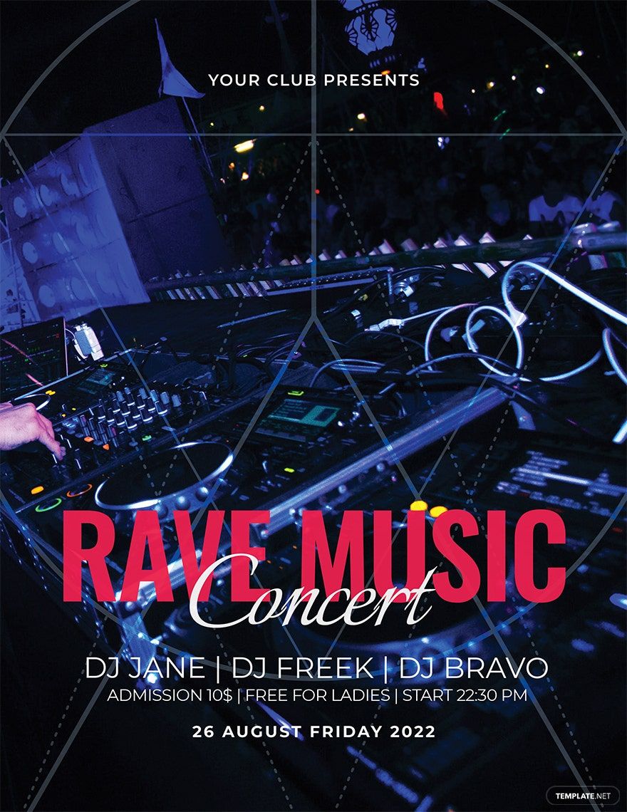 Rave Music Concert Flyer Template