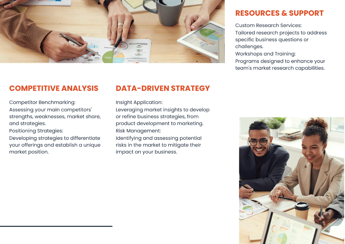 Free Market Research and Analysis Brochure Template to Edit Online