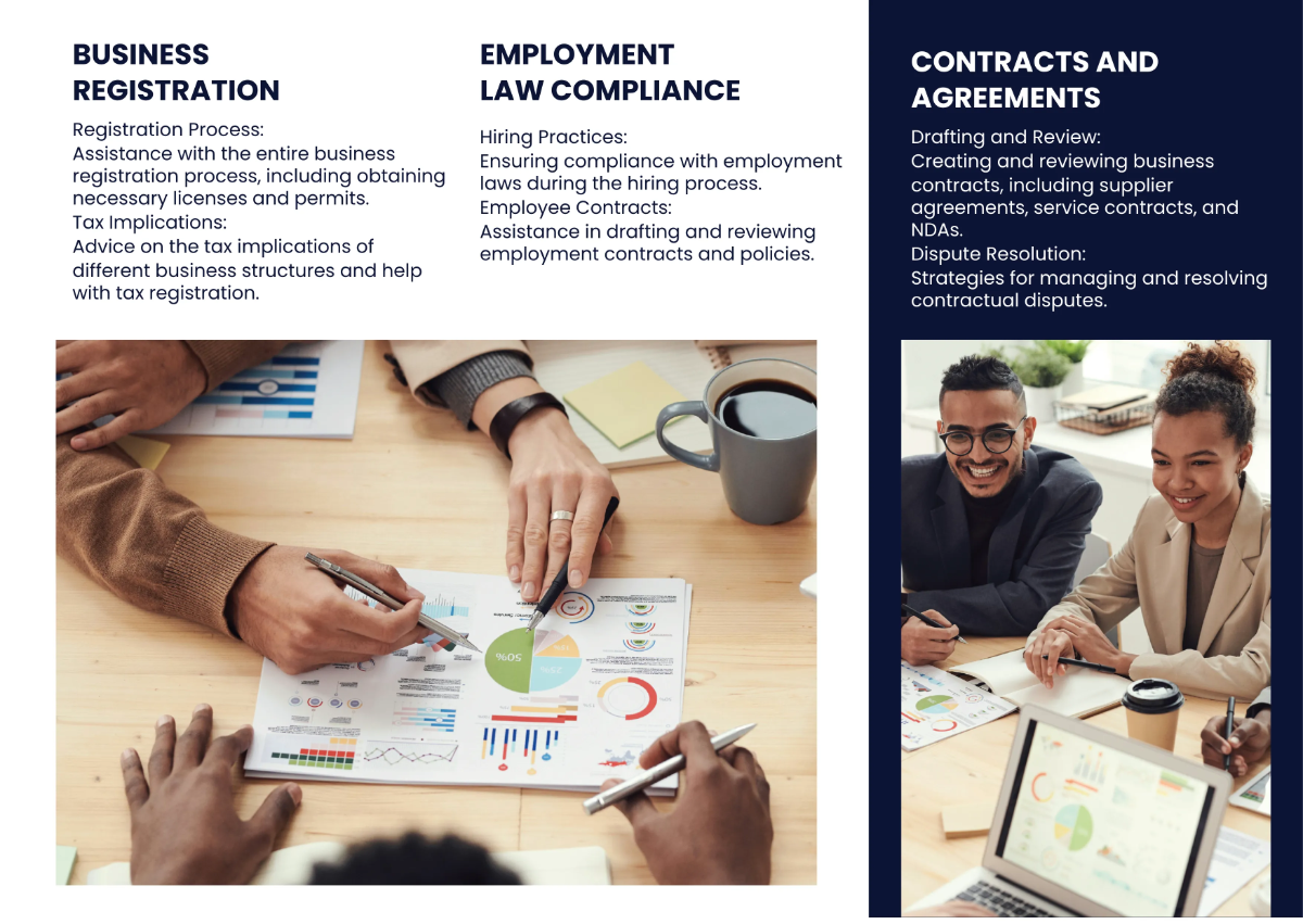 Free Legal Compliance for Startups Brochure Template to Edit Online