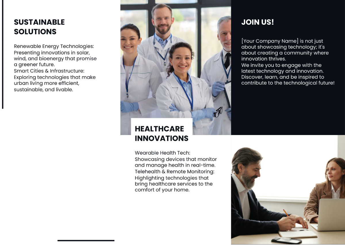 Free Technology and Innovation Showcase Brochure Template to Edit Online
