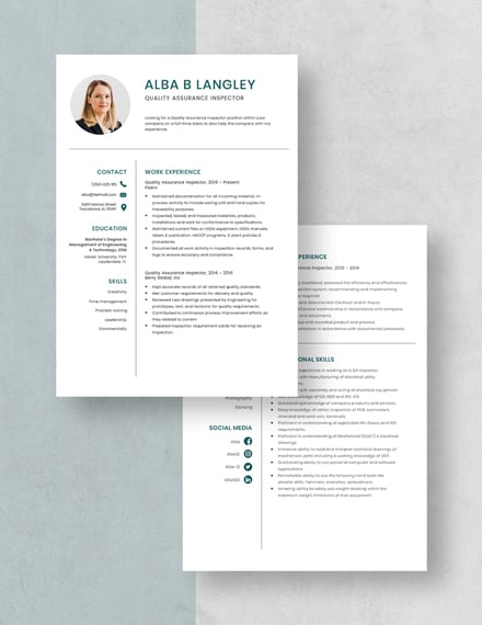 Quality Assurance Inspector Resume Download
