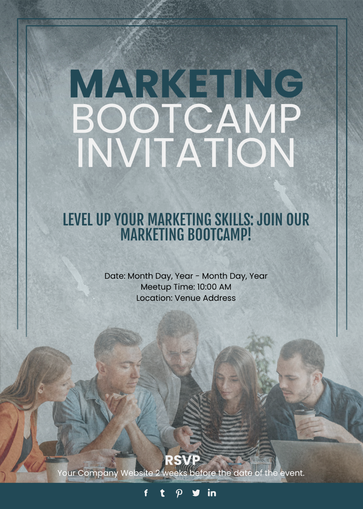 Marketing Bootcamp Invitation Card Template