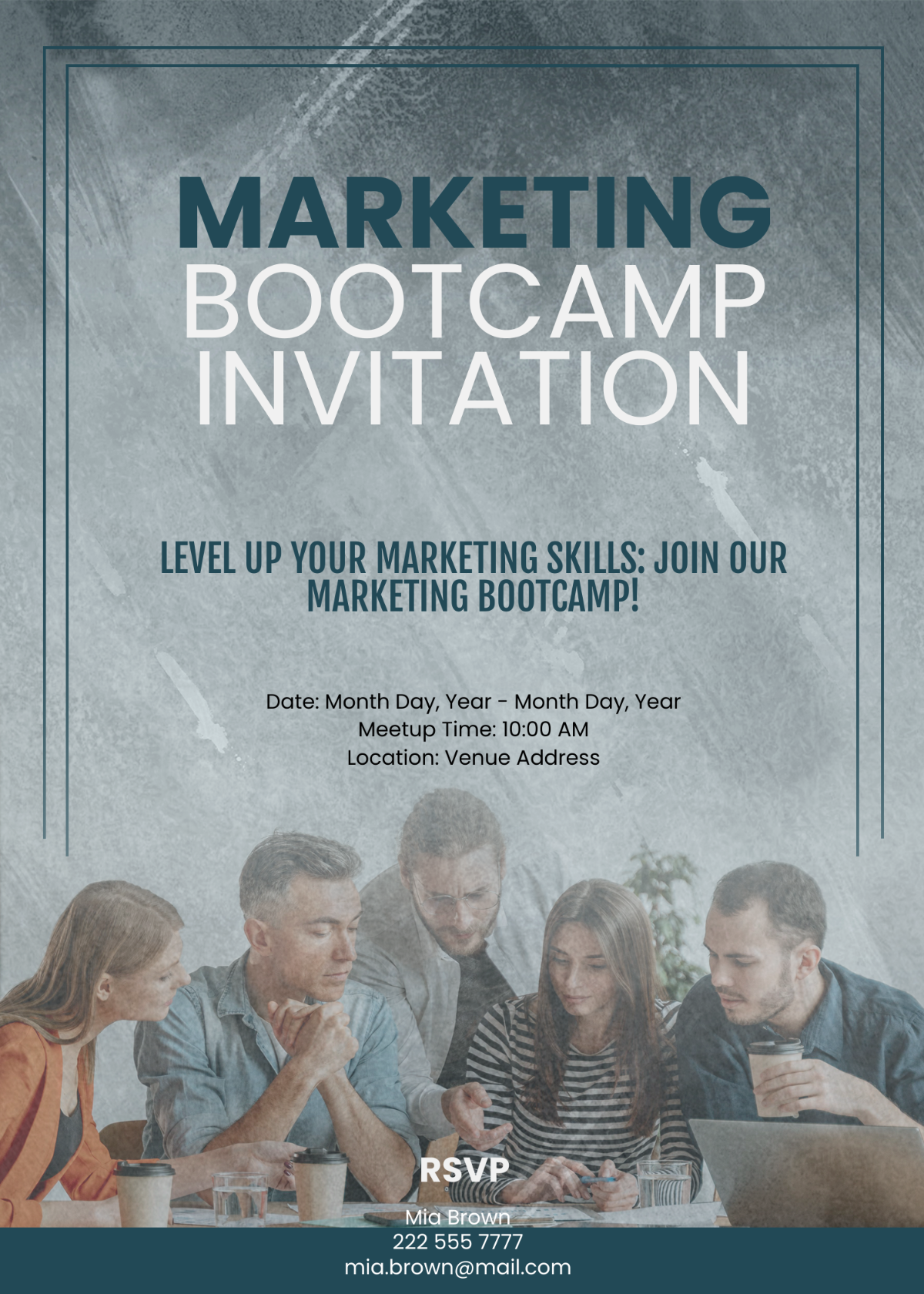 Marketing Bootcamp Invitation Card Template