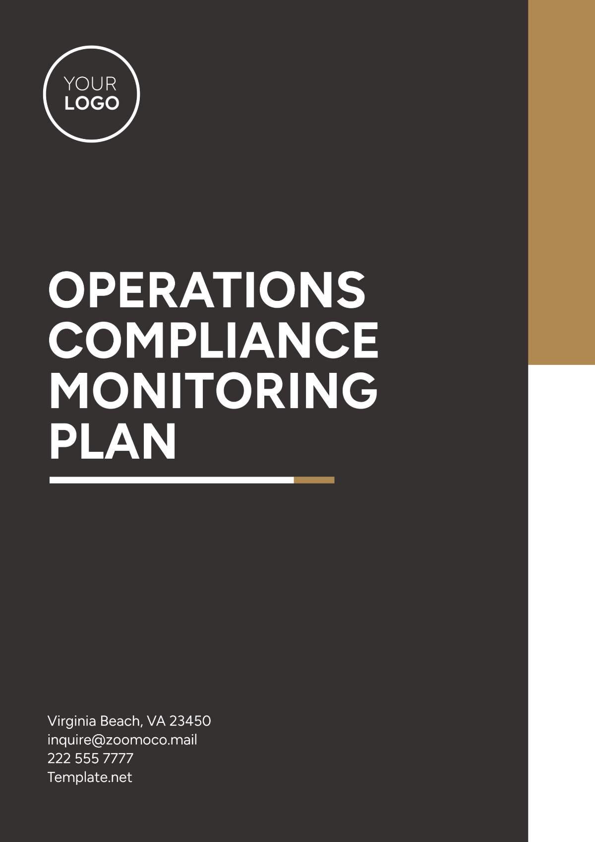 Operations Compliance Monitoring Plan Template