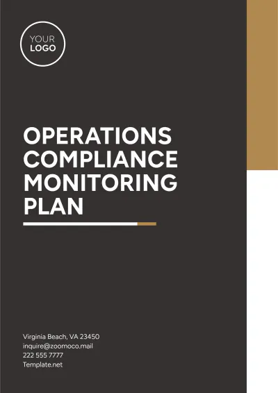 Free Operations Compliance Monitoring Plan Template to Edit Online