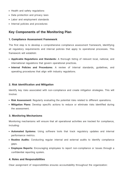 Free Operations Compliance Monitoring Plan Template to Edit Online