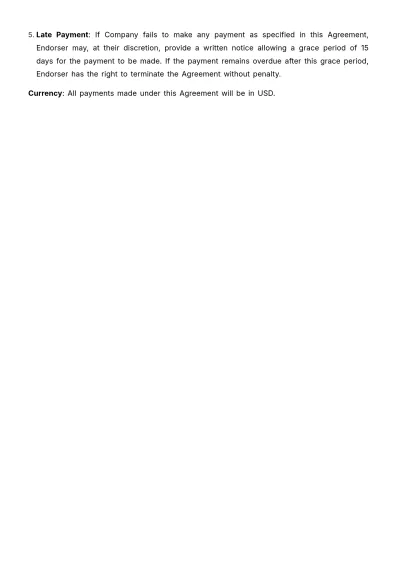 Free Marketing Endorsement Agreement Template to Edit Online